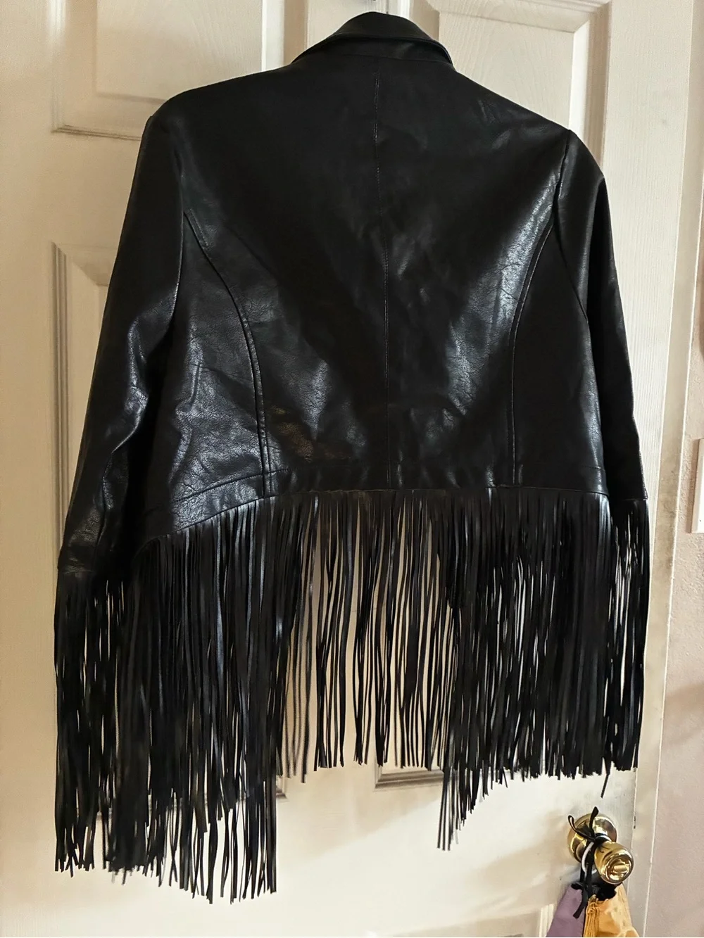Little Lies Fringe Jagger Jacket Faux Leather Punk Goth - Picture 4 of 5